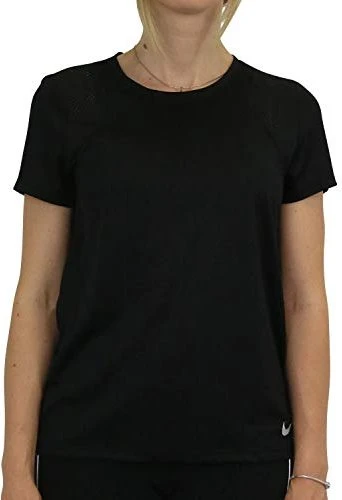 Nike Miler Laufshirt kurzarm schwarz (Damen)