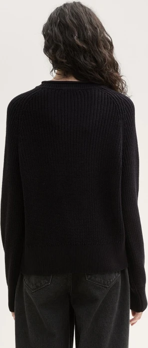 Tom Tailor Strickpullover mit leichten Ballonärmeln Strickpullover deep black (Damen)
