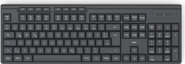 Hama WK-200 Funktastatur, schwarz, USB, DE