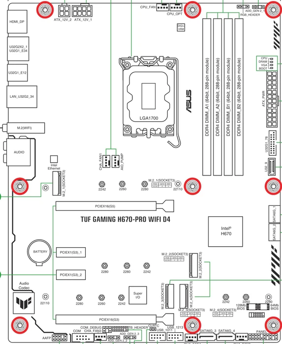 ASUS TUF Gaming H670-Pro WIFI D4 (Intel 1700)