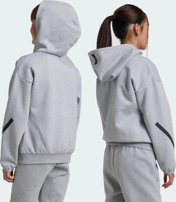 adidas Z.N.E. Zip Hoodie medium grey heather/black (Junior)