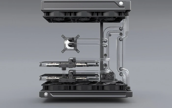 EK Water Blocks Classic Line EK-Classic DP Side PC-O11D G1 D-RGB, Verteilerplatte inkl. DDC 4.2 PWM, ARGB