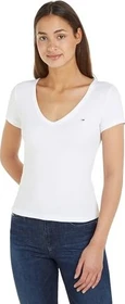 Tommy Hilfiger Essential V-Neck Slim Fit T-Shirt kurzarm weiß (Damen)