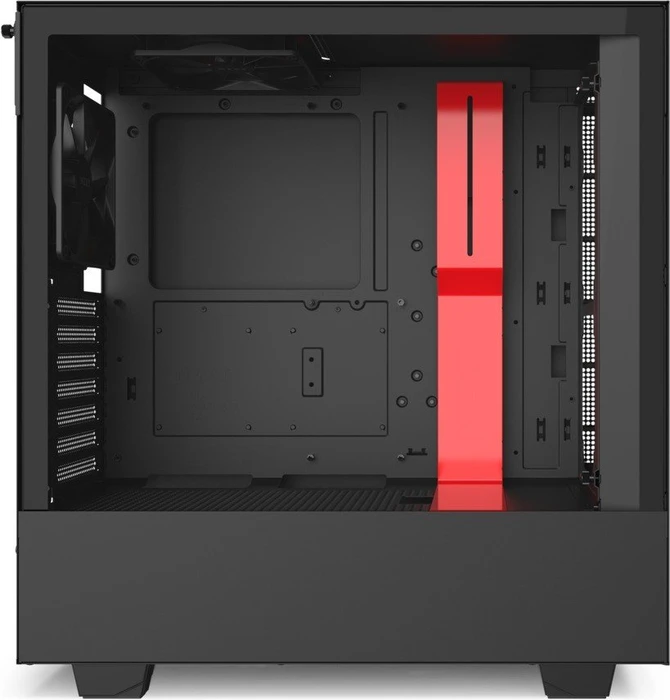 NZXT H510, schwarz/rot, Glasfenster
