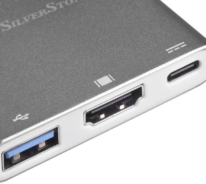 SilverStone EP08 USB 3.0 Typ-C auf HDMI Adapter, silber
