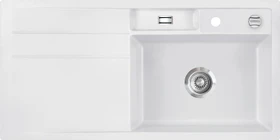 systemceram Bela 100 F Einbau Becken rechts mit Ablauffernbedienung satin