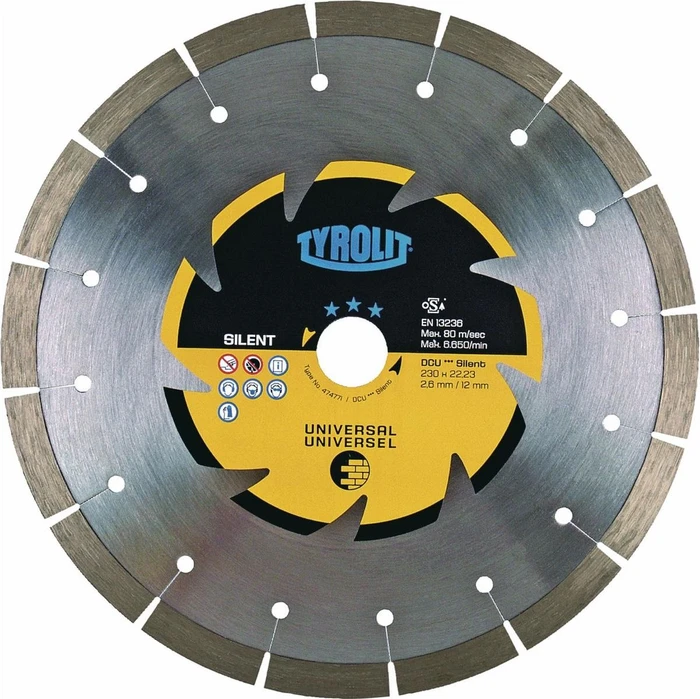 Tyrolit Premium DCU-Silent Trockenschnitt Trennscheibe, 230x2.6x22.23mm, 1 Stück