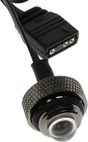 XSPC LED ARGB Verschlussstopfen für G1/4, 3-Pin, schwarz/chrome