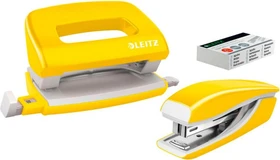 Leitz NeXXt WOW, Mini-Locher und Hefter, gelb, Set