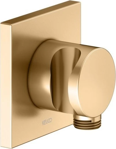 Keuco IXMO 59592 Schlauchanschluss mit Brausehalter eckig messing gebürstet