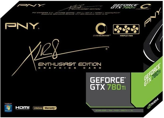 PNY GeForce GTX 780 Ti Enthusiast Overclocked, 3GB GDDR5, 2x DVI, HDMI, DP