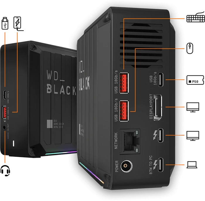 Western Digital WD_BLACK D50 Game Dock, 4TB SSD, Thunderbolt 3
