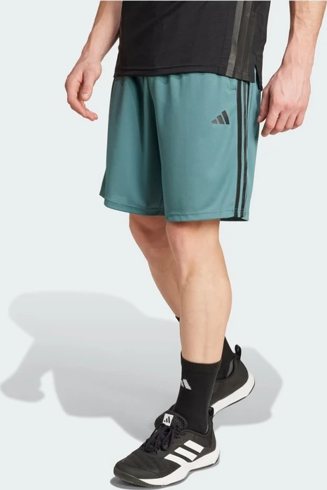 adidas Train Essentials Piqué 3-Streifen Trainingshose kurz preloved teal/black (Herren)
