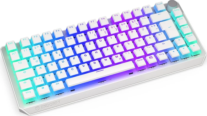 Endorfy Thock 75% Wireless Pudding, Onyx White, PBT, LEDs RGB, hot-swap, Kailh Box BLACK, USB/Bluetooth, DE