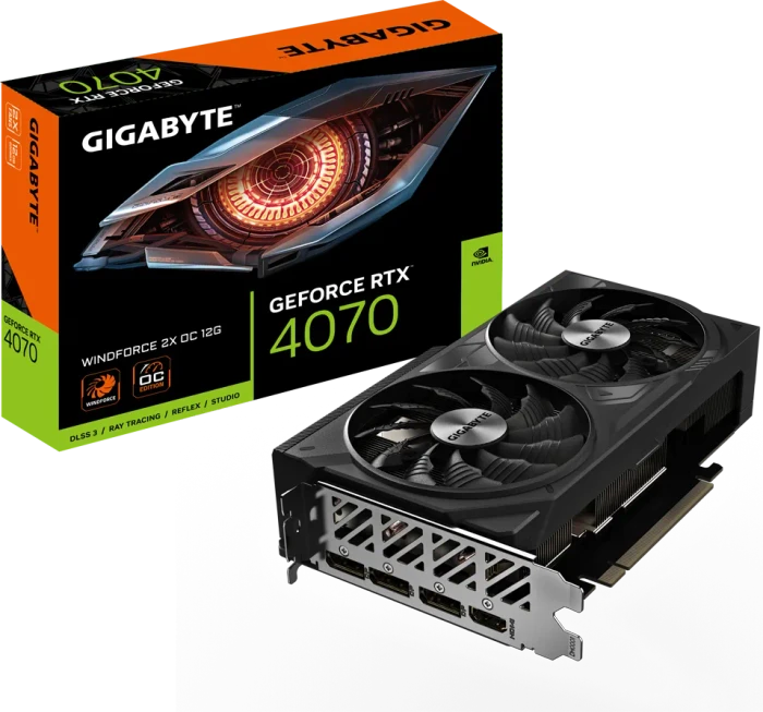 GIGABYTE GeForce RTX 4070 Windforce 2X OC 12G, 12GB GDDR6X, HDMI, 3x DP