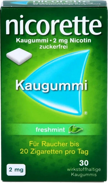 Johnson & Johnson Nicorette Freshmint 2mg Kaugummis, 30 Stück