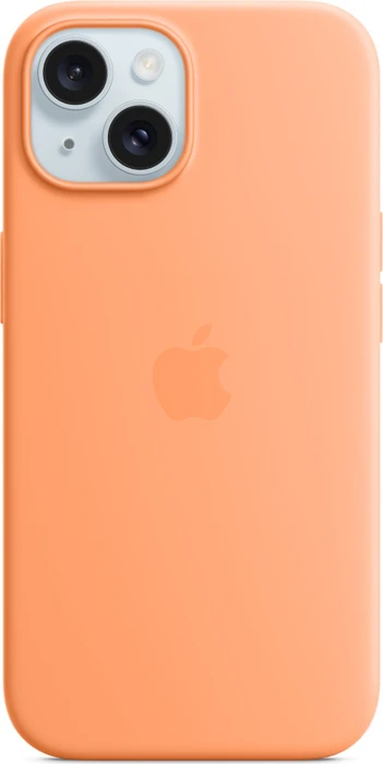 Apple Silikon Case mit MagSafe für iPhone 15 sorbet orange