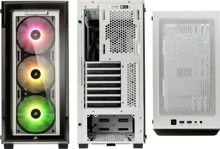 Corsair iCue 220T RGB, weiß, Glasfenster