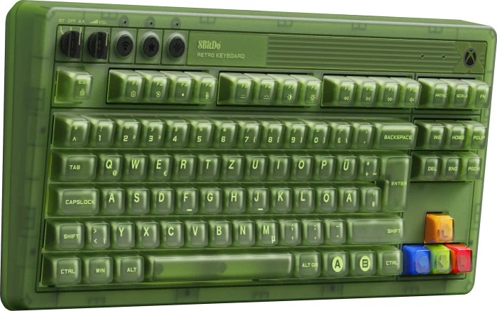 8BitDo Retro 87 Mechanical Keyboard, Xbox Edition, grün, Kailh Box Jellyfish X, USB/Bluetooth, DE