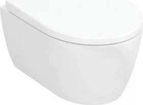 Geberit iCon Set Wand-WC Tiefspüler, verkürzte Ausladung, geschlossene Form, Rimfree, mit WC-Sitz weiß
