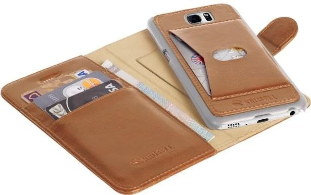 Krusell Ekerö FolioWallet 2in1 für Samsung Galaxy S7 Edge cognac-braun