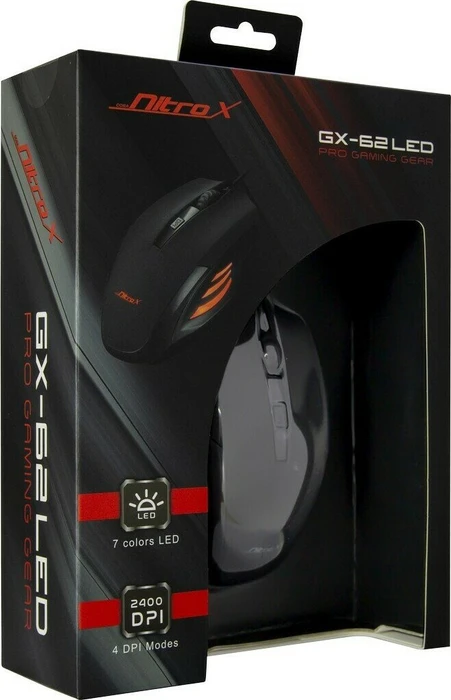 Inter-Tech Nitrox GX-62 LED Gaming Maus schwarz, USB