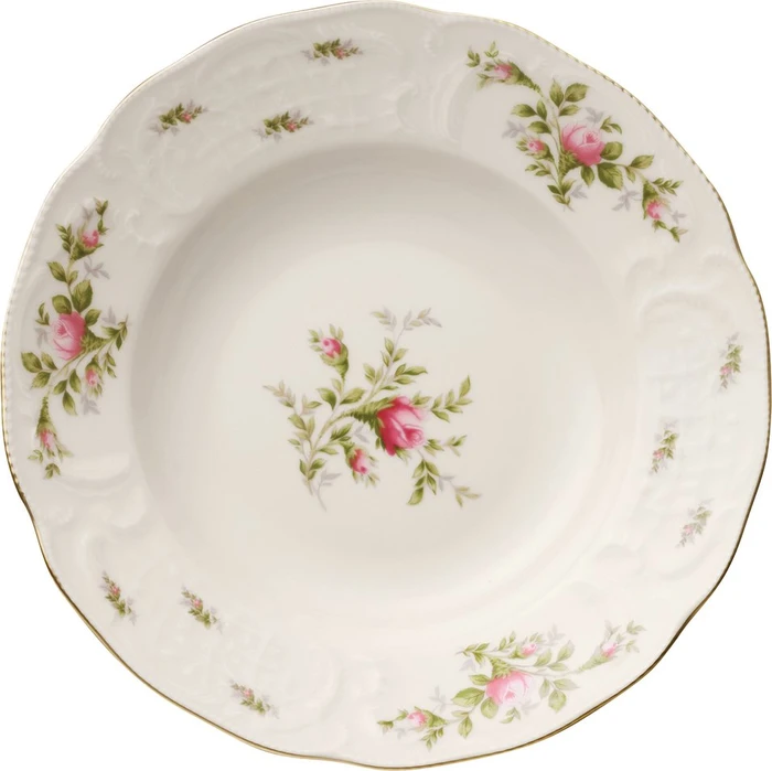 Rosenthal Sanssouci Elfenbein Moosrose Suppenteller 23cm