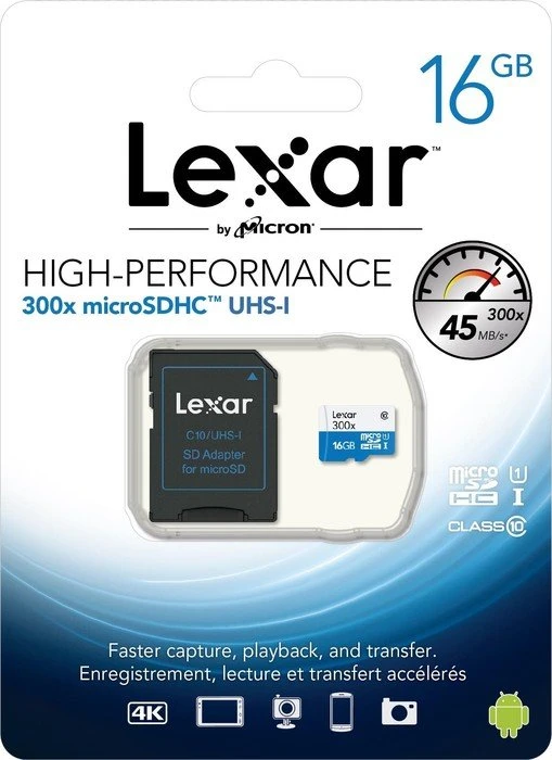 Lexar High-Performance 300x R45 16GB Kit, UHS-I, Class 10