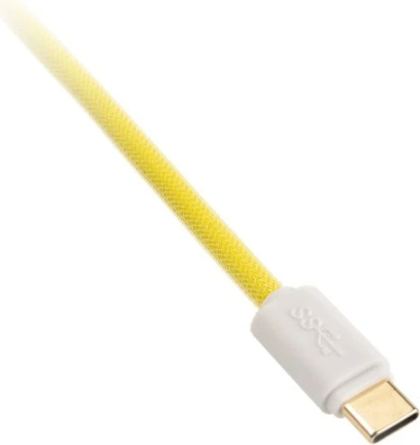 Ducky Premicord Spiralkabel USB-C auf USB-A, Tastaturkabel (Spiral-Textilkabel), 1.8m, Cotton Candy