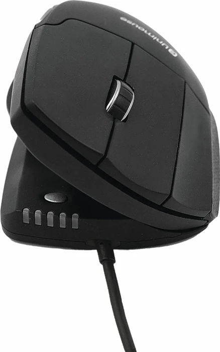 Contour Design UniMouse Vertikale Maus, schwarz matt, Linkshänder, USB