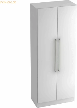 Hammerbacher Garderoben-Schrank 5OH V7200, Chromgriff, weiß/weiß, Schrankwand