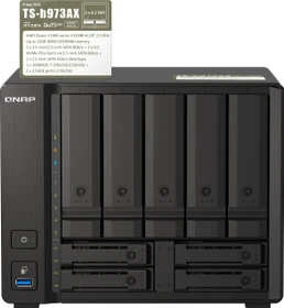 QNAP QuTS hero TS-h973AX-32G, 32GB RAM, 1x RJ-45 10GBase-T, 2x RJ-45 2.5GBase-T