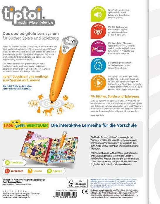Ravensburger tiptoi Buch: Mein Lern-Spiel-Abenteuer: Erstes Englisch