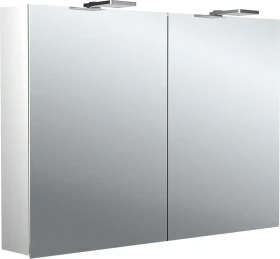 Emco Pure 2 Style LED-Lichtspiegelschrank 100cm, mit LED-Aufsatzleuchte, 2 Türen
