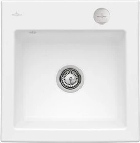 Villeroy & Boch Subway 50 S flat flächenbündig Becken mittig mit Ablauffernbedienung stone white