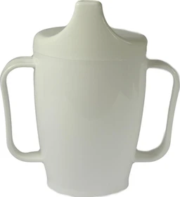 Dr. Junghans Medical Einnehmebecher mit 2 Griffen und Deckel 12mm weiß, 250ml