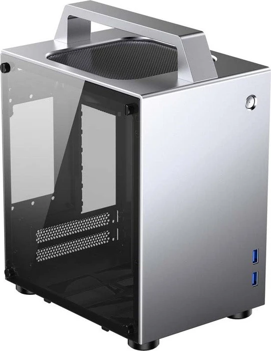 Jonsbo T8, silber, Glasfenster, Mini-ITX