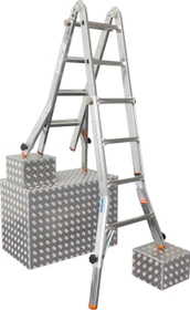 Krause Monto TeleVario 4-tlg. Teleskop-Mehrzweckleiter, 4x 4 Stufen
