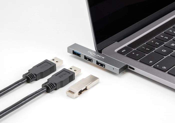 DeLOCK 3 Port Slim USB Hub, USB-C 3.1 [Stecker]