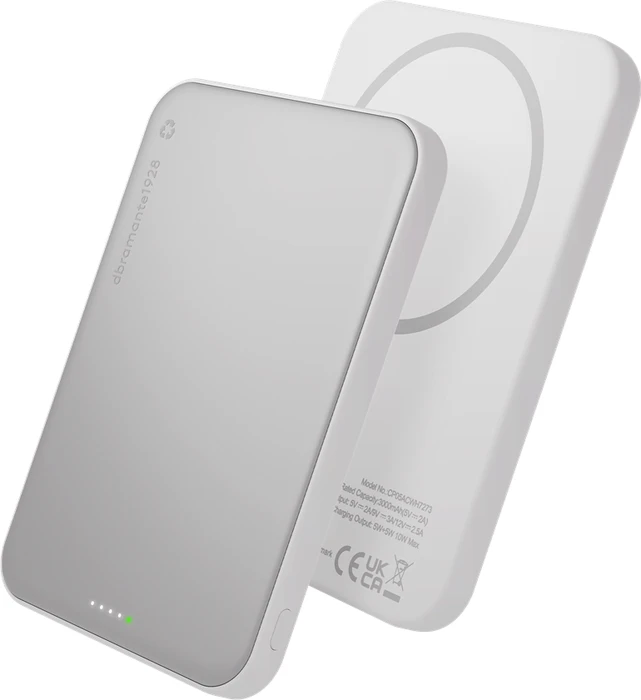 dbramante1928 Powerbank Slim Wireless 30W 5000mAh weiß/grau