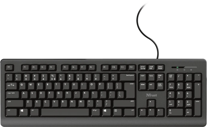 Trust TK-150 Silent Keyboard, schwarz, USB, US
