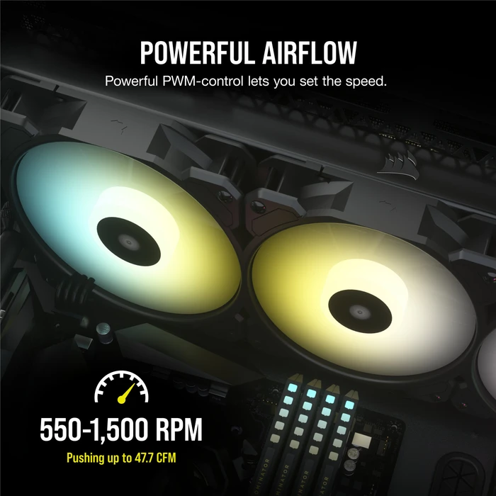 Corsair SP Series iCUE SP120 RGB Elite Triple Fan Kit, schwarz, LED-Steuerung, 120mm, 3er-Pack