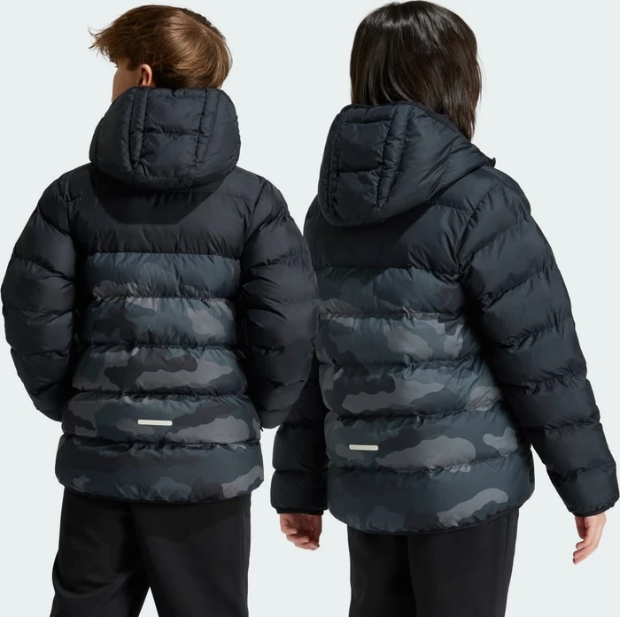 adidas Synthetic Down Allover Print Funktionsjacke black/grey six (Junior)