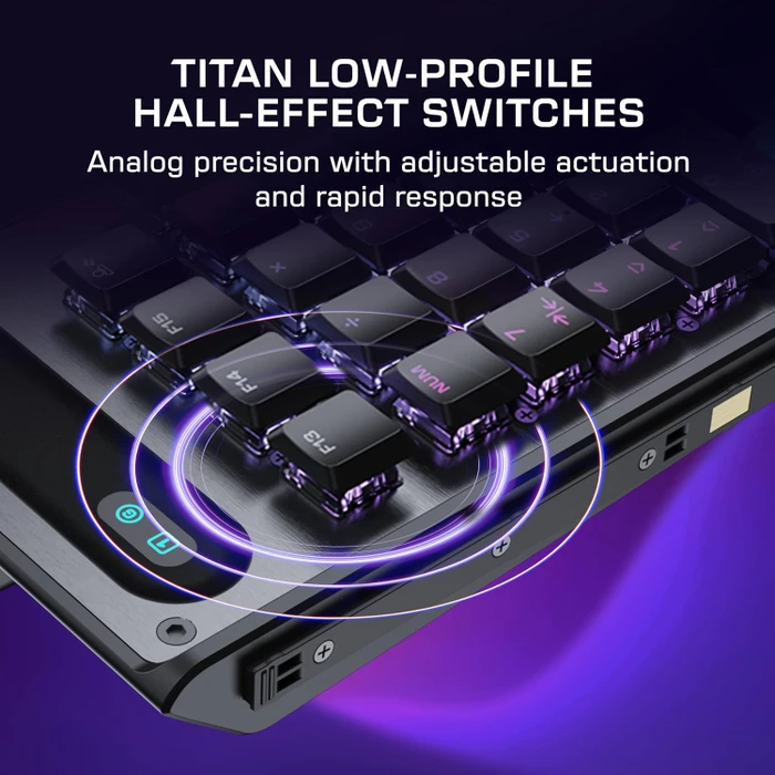 Turtle Beach Command Series KP7 Gaming Keypad, schwarz, Low-Profile TITAN Hall-Effect, USB-A