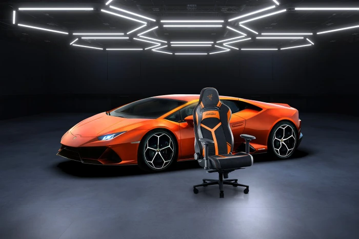 Razer Enki Pro Automobili Lamborghini Edition Gamingstuhl, Alcantara schwarz/orange