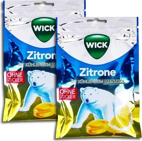 Wick Zitrone & natürliches Menthol Halsbonbons ohne Zucker, 72g