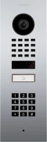 DoorBird D1101KV IP Video Türstation mit 1 Ruftaste, Keypad Modul, Edelstahl V4A, Chrom-Optik, gebürstet, Unterputz