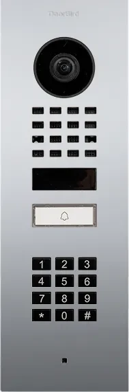 DoorBird D1101KV IP Video Türstation mit 1 Ruftaste, Keypad Modul, Edelstahl V4A, Chrom-Optik, gebürstet, Unterputz