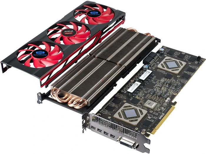 Sapphire Radeon HD 7990 [Malta XT], 2x 3GB GDDR5, DVI, 4x mDP, full retail