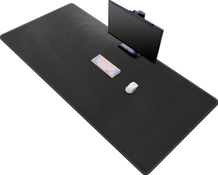 Cennbie Schreibtischunterlage Leder, Mauspad 4XL, 1600x800mm, schwarz